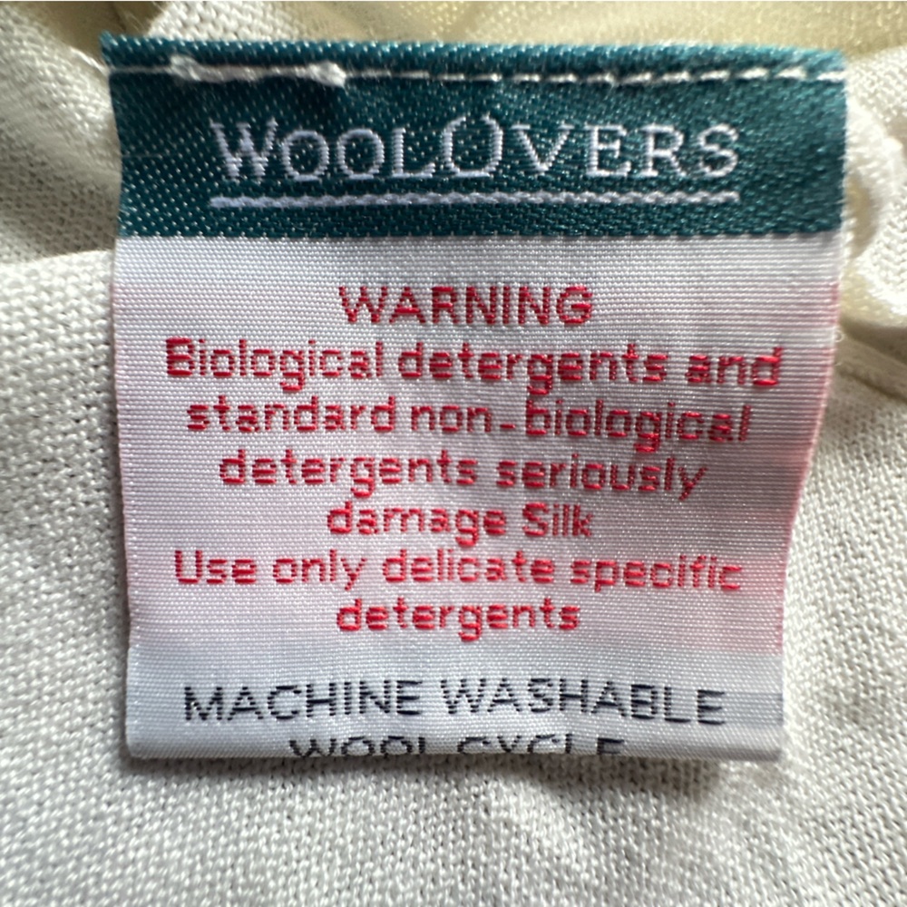 WoolOvers Optic White Wrap Cardigan Sweater Made from a Cotton/Silk Blend - Picture 9 of 16